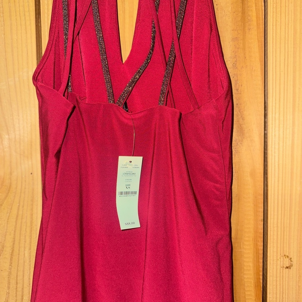 White House Black Market Red Layered Blouse - Picture 3 of 6